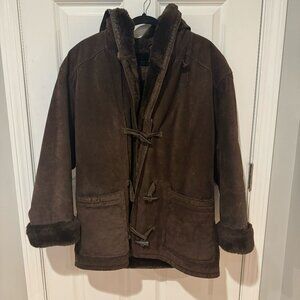 Brown St John's Bay Suede Heavy‎ Weight Jacket - Size Small